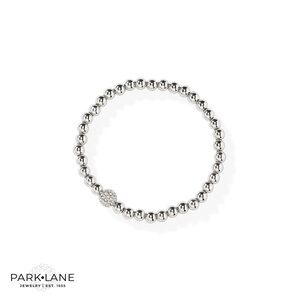 Park Lane Mars Silver Beaded Bracelet with Crystal Accent